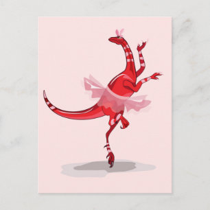 Illustratie van een balletdanseraptor. briefkaart