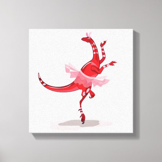 Illustratie van een balletdanseraptor. canvas afdruk (Voorkant)