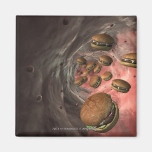 Illustratie van een bloedvat met burgers magneet