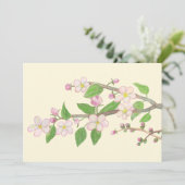 Illustratie van een bloeiende appelboomtak feestdagenkaart (Staand voorkant)