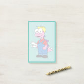 Illustratie van een bouwvakker van Stegosaurus. Post-it® Notes (Op bureau)