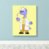 Illustratie van een brontosauruschemicus. canvas afdruk (Insitu (Houten vloer))