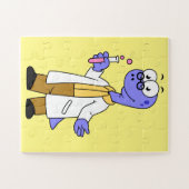 Illustratie van een brontosauruschemicus. legpuzzel (Horizontaal)