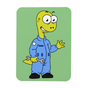 Illustratie van een brontosaurusmechanicus. magneet