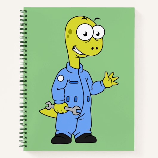 Illustratie van een brontosaurusmechanicus. notitieboek (Voorkant)
