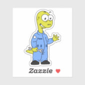 Illustratie van een brontosaurusmechanicus. sticker (Vel)