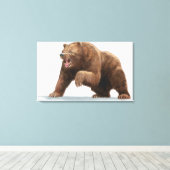 Illustratie van een bruin beer canvas afdruk (Insitu (Houten vloer))