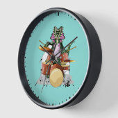 Illustratie van een chasmosaurus die de drums besp (Hoek)