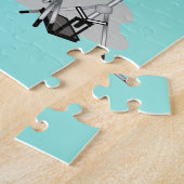 Illustratie van een chasmosaurus die de drums besp legpuzzel (Zijkant)