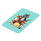 Illustratie van een chasmosaurus die de drums besp magneet (Linkerzijde)