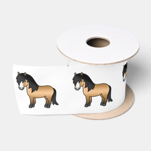 Illustratie van een cute cartoon buckskin Shetland Lint