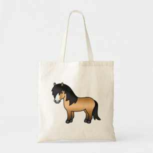Illustratie van een cute cartoon buckskin Shetland Tote Bag