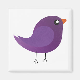 Illustratie van een Cute Paarse Kleine Vogel Magneet