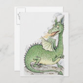 Illustratie van een draak spuwend vuur briefkaart (Voorkant / Achterkant)