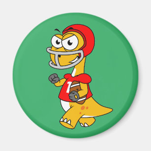 Illustratie van een Football van een brontosaurus. Magneet