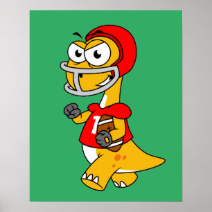 Illustratie van een Football van een brontosaurus. Poster