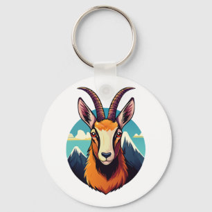Illustratie van een gems kop sleutelhanger