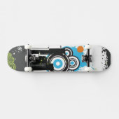 Illustratie van een grijs cityscape skateboard (Horizontaal)
