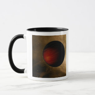 Illustratie van een hot Jupiter genaamd HD 149026b Mok