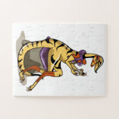 Illustratie van een Iguanodon die haar nagels poli Legpuzzel (Horizontaal)