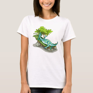 Illustratie van een Iguanodon zonnebaden. T-shirt
