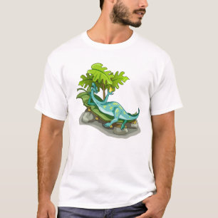 Illustratie van een Iguanodon zonnebaden. T-shirt