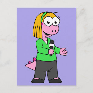 Illustratie van een journalist van Allosaurus News Briefkaart