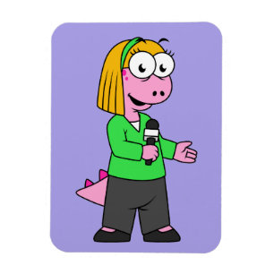 Illustratie van een journalist van Allosaurus News Magneet