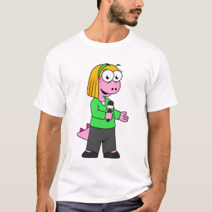 Illustratie van een journalist van Allosaurus News T-shirt