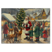 Illustratie van een klassieke Kerst Snijplank (Voorkant)