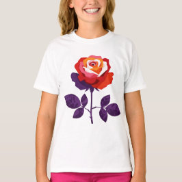 Illustratie van een kleurrijke roos t-shirt