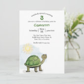 Illustratie van een knappe babyschildpad kaart (Staand voorkant)