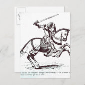 Illustratie van een Knight Templar Briefkaart (Voorkant / Achterkant)