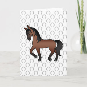 Illustratie van een knolbruine drafpaard in een le kaart