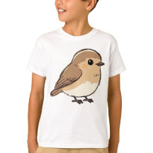 Illustratie van een knuffelachtige dikke vogel - m