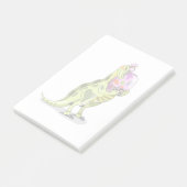 Illustratie van een lambeosaurus die een ei vastho post-it® notes (Schuin)