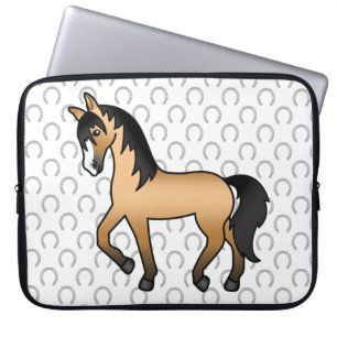 Illustratie van een leuke cartoon van een buckskin laptop sleeve
