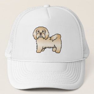 Illustratie van een lichtbruine Havanese hond in c Trucker Pet