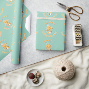 Illustratie van een lieve baby - Persoonlijke baby Cadeaupapier