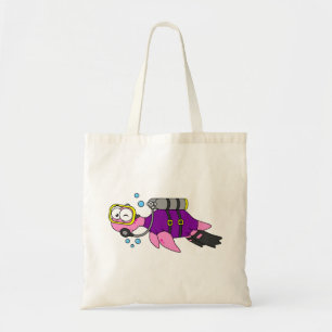 Illustratie van een Loch Ness monster duiker. Tote Bag