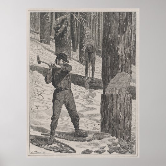 illustratie van een Lumberjack (1871) Poster (Voorkant)