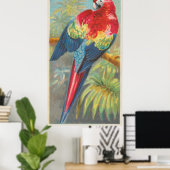  illustratie van een Macaw Parrot (1889) Poster (Thuiskantoor)