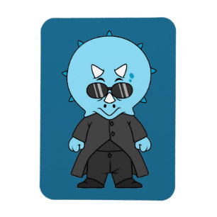 Illustratie van een matrix triceratops. magneet