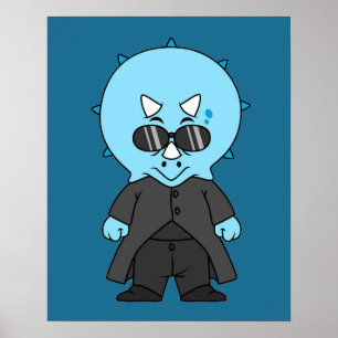 Illustratie van een matrix triceratops. poster