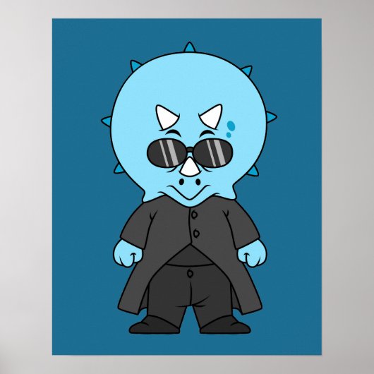 Illustratie van een matrix triceratops. poster (Voorkant)