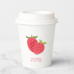 Illustratie van een meisje op haar 1e verjaardag m papieren bekers