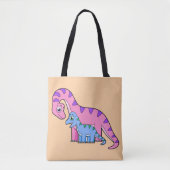 Illustratie van een moeder en kind Brachiosaurus. Draagtas (Voorkant)