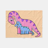 Illustratie van een moeder en kind Brachiosaurus. Fleece Deken (Voorkant (Horizontaal))