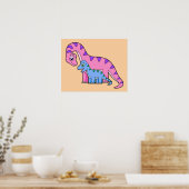 Illustratie van een moeder en kind Brachiosaurus. Poster (Keuken)