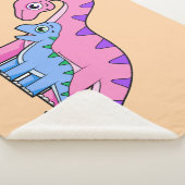 Illustratie van een moeder en kind Brachiosaurus. Sherpa Deken (3/4)